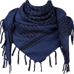 Tactical keffiyeh shemagh scarf made from 100% cotton with traditional pattern and knotted fringe